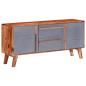 Preview: Sideboard Grau 120x30x55 cm Massivholz Palisander