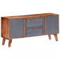 Preview: Sideboard Grau 120x30x55 cm Massivholz Palisander