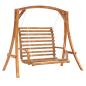 Preview: Hollywoodschaukel Massivholz Fichte mit Teak-Finish