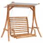 Preview: Hollywoodschaukel mit Dach Massivholz Fichte mit Teak-Finish
