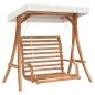 Preview: Hollywoodschaukel mit Dach Massivholz Fichte mit Teak-Finish