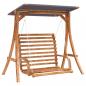 Preview: Hollywoodschaukel mit Dach Massivholz Fichte mit Teak-Finish