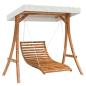 Preview: Hollywoodschaukel mit Dach Massivholz Fichte mit Teak-Finish