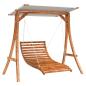 Preview: Hollywoodschaukel mit Dach Massivholz Fichte mit Teak-Finish