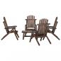 Preview: ARDEBO.de - 5-tlg. Garten-Lounge-Set Massivholz Fichte