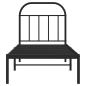 Preview: Bettgestell mit Kopfteil Metall Schwarz 75x190 cm