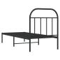 Preview: Bettgestell mit Kopfteil Metall Schwarz 75x190 cm