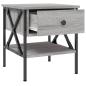 Preview: ARDEBO.de - Nachttisch Grau Sonoma-Eiche 40x42x45 cm Holzwerkstoff
