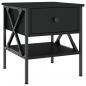 Preview: Nachttisch Schwarz 40x42x45 cm Holzwerkstoff