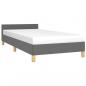 Preview: Bettgestell mit Kopfteil Dunkelgrau 100x200 cm Stoff