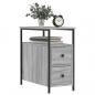 Preview: Nachttisch Grau Sonoma-Eiche 30x60x60 cm Holzwerkstoff