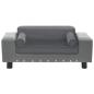 Preview: Hundesofa Grau 81x43x31 cm Plüsch und Kunstleder   