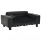 Preview: ARDEBO.de - Hundesofa Schwarz 81x43x31 cm Plüsch und Kunstleder   