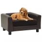 Preview: ARDEBO.de - Hundesofa Braun 60x43x30 cm Plüsch und Kunstleder   