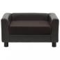 Preview: Hundesofa Braun 60x43x30 cm Plüsch und Kunstleder   