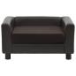 Preview: Hundesofa Braun 60x43x30 cm Plüsch und Kunstleder   