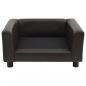 Preview: Hundesofa Braun 60x43x30 cm Plüsch und Kunstleder   