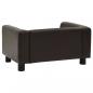 Preview: Hundesofa Braun 60x43x30 cm Plüsch und Kunstleder   