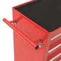 Preview: Werkzeugwagen mit 10 Schubladen Stahl Rot