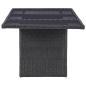 Preview: Garten-Esstisch Schwarz 200x100x74 cm Glas und Poly Rattan 