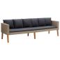 Preview: 3-Sitzer-Gartensofa mit Auflagen Poly Rattan Beige