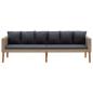 Preview: 3-Sitzer-Gartensofa mit Auflagen Poly Rattan Beige