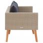 Preview: 2-Sitzer-Gartensofa mit Auflagen Poly Rattan Beige