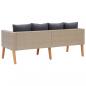 Preview: 2-Sitzer-Gartensofa mit Auflagen Poly Rattan Beige