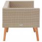 Preview: 2-Sitzer-Gartensofa mit Auflagen Poly Rattan Beige
