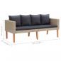 Preview: 2-Sitzer-Gartensofa mit Auflagen Poly Rattan Beige