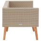 Preview: 2-Sitzer-Gartensofa mit Auflagen Poly Rattan Beige