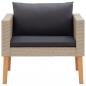 Preview: 1-Sitzer-Gartensofa mit Auflagen Poly Rattan Beige