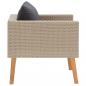 Preview: 1-Sitzer-Gartensofa mit Auflagen Poly Rattan Beige