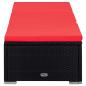 Preview: Sonnenliege mit Auflage und Teetisch Poly Rattan Rot
