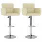 Preview: ARDEBO.de - Barhocker 2 Stk. Creme Kunstleder
