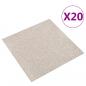 Preview: ARDEBO.de - Teppichfliesen 20 Stk. 5 m² 50x50 cm Hellbeige