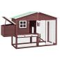 Preview: Hühnerstall mit Legenest Mokkabraun und Weiß Tanne Massivholz 
