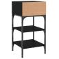 Preview: Nachttisch Schwarz 35x34,5x70 cm Holzwerkstoff