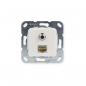 Preview: Gira 569703 Einsatz Modular Jack RJ45 Cat.6A 10 Gbit-Ethernet und SAT-F-Buchse Kupplung, SAT-F, Schneidklemme, Modular Jack, reinweiß glänzend