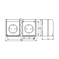Preview: Busch-Jaeger 2300/3 EW-53 SCHUKO Steckdose, Ocean IP44, 3-fach, grau/blaugrün (2CKA002084A0698)