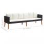 Preview: 3-Sitzer-Gartensofa mit Auflagen Poly Rattan Schwarz