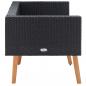 Preview: 2-Sitzer-Gartensofa mit Auflagen Poly Rattan Schwarz