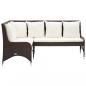 Preview: Garten-Ecksofa 2-tlg. Poly Rattan Braun