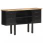 Preview: Sideboard 110x30x65 cm Raues Mango-Massivholz und Stahl   