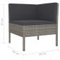 Preview: 6-tlg. Garten-Lounge-Set mit Auflagen Poly Rattan Grau