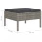 Preview: 6-tlg. Garten-Lounge-Set mit Auflagen Poly Rattan Grau