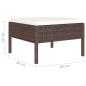 Preview: 4-tlg. Garten-Lounge-Set mit Auflagen Poly Rattan Braun