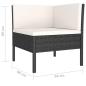 Preview: 4-tlg. Garten-Lounge-Set mit Auflagen Poly Rattan Schwarz