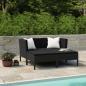 Preview: 4-tlg. Garten-Lounge-Set mit Auflagen Poly Rattan Schwarz