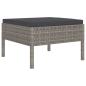 Preview: 10-tlg. Garten-Lounge-Set mit Auflagen Poly Rattan Grau